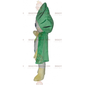 Traje de mascote gigante de repolho verde e branco alho-poró