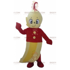 BIGGYMONKEY™ Mascot Costume Giant Yellow Banana With Red Outfit