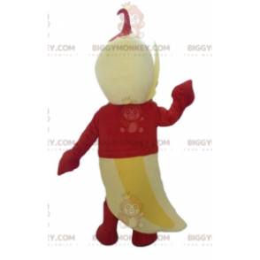 BIGGYMONKEY™ Maskottchenkostüm Riesige gelbe Banane mit rotem