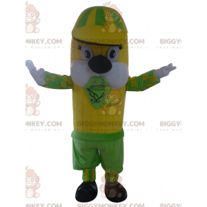 Costume da mascotte gigante giallo e verde pannocchia di mais