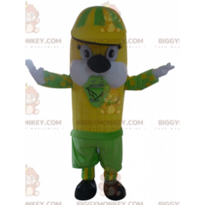 Costume da mascotte gigante giallo e verde pannocchia di mais