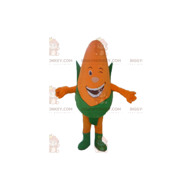 BIGGYMONKEY™ Oranje en groen lachende gigantische maïskolf
