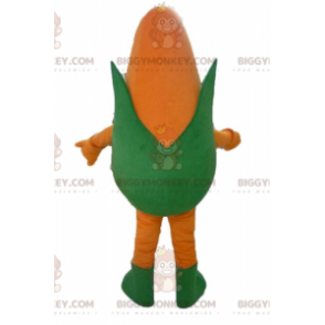 BIGGYMONKEY™ Pomarańczowo-zielony kostium maskotki uśmiechnięty