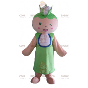 Traje de mascote BIGGYMONKEY™ vovó mulher com couve-flor na