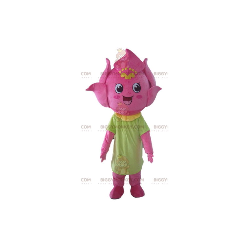 Very Smiling Lily Rose Flower BIGGYMONKEY™ Mascot Costume –