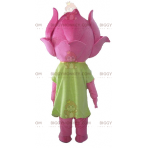 Costume de mascotte BIGGYMONKEY™ de fleur de rose de fleur de