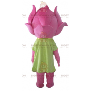 Disfraz de mascota BIGGYMONKEY™ con flor de lirio rosa muy
