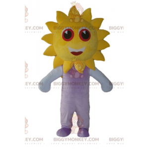 Costume de mascotte BIGGYMONKEY™ de grand soleil jaune mignon