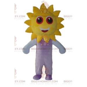 Söt leende stor gul sol BIGGYMONKEY™ maskotdräkt - BiggyMonkey