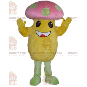 BIGGYMONKEY™ Big Mushroom Yellow and Pink Green Polka Dot