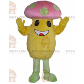 BIGGYMONKEY™ Big Mushroom Yellow and Pink Green Polka Dot