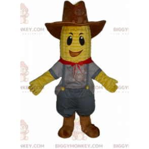 BIGGYMONKEY™ Mascot Costume Corn on the Cob in Cowboy Outfit –