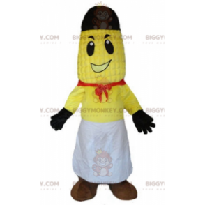 BIGGYMONKEY™ Mascot Costume Corn On The Cob In Cook Outfit -