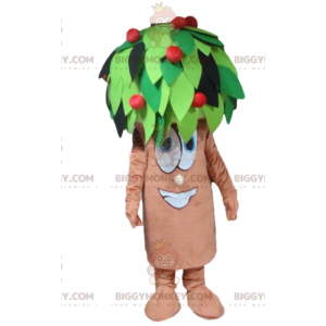 Bruin, groen en rood kersenboom BIGGYMONKEY™ mascottekostuum -