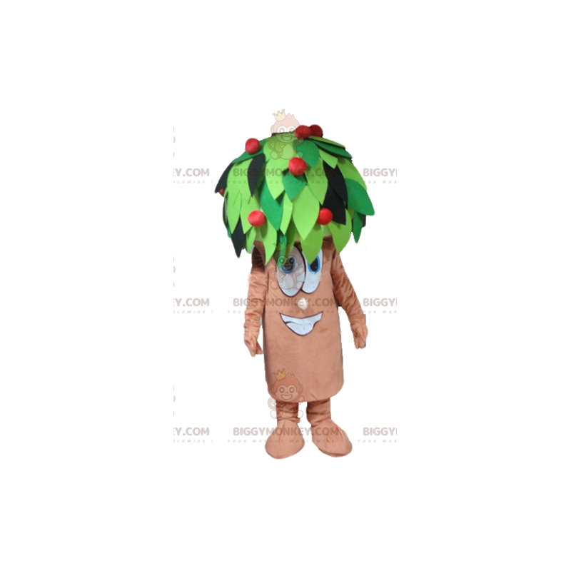 Disfraz de mascota BIGGYMONKEY™ de cerezo marrón, verde y rojo
