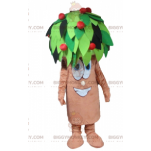 Bruin, groen en rood kersenboom BIGGYMONKEY™ mascottekostuum -