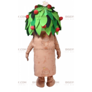 Brown Green and Red Cherry Tree BIGGYMONKEY™ Mascot Costume –