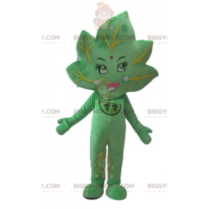 Smiling Giant Green Leaf BIGGYMONKEY™ Mascot Costume -