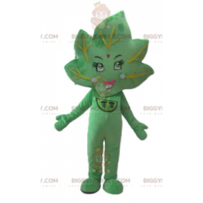 Smiling Giant Green Leaf BIGGYMONKEY™ Mascot Costume -