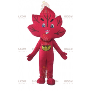 Traje de mascote BIGGYMONKEY™ de folha vermelha gigante