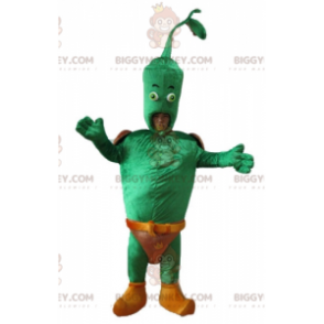 Obří kostým maskota ze zelené zeleniny BIGGYMONKEY™ s hnědými