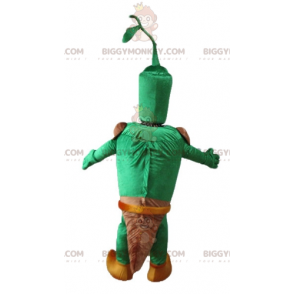Kostium maskotki BIGGYMONKEY™ z zielonym warzywem i brązowymi