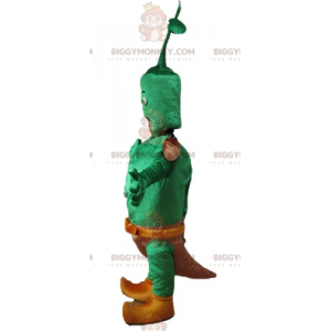 BIGGYMONKEY™ mascottekostuum met groene groente en bruine slip