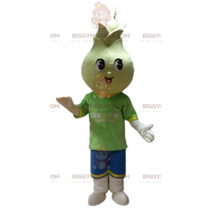 BIGGYMONKEY™ costume da mascotte di fiore verde e Formato L (175