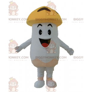 BIGGYMONKEY™ Costume mascotte fungo porcino gigante bianco e