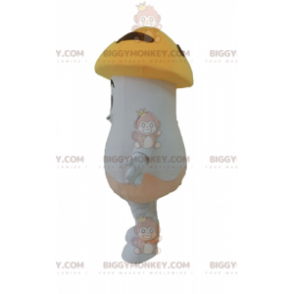 BIGGYMONKEY™ Costume mascotte fungo porcino gigante bianco e