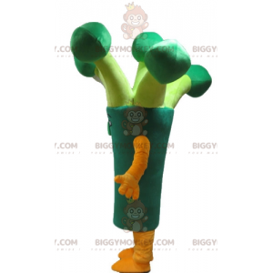 Kostým maskota BIGGYMONKEY™ z obří zelené brokolice s pórkem –