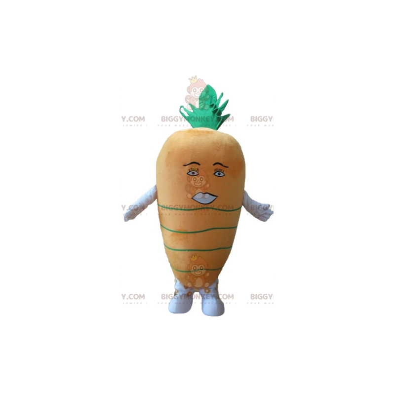 Costume mascotte BIGGYMONKEY™ carota gigante arancione e verde