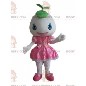 Costume de mascotte BIGGYMONKEY™ de fille en robe rose avec une