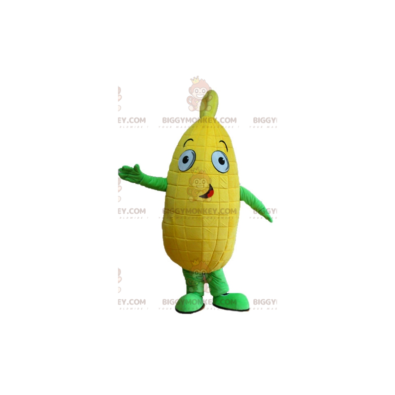 Disfraz de mascota de mazorca de maíz gigante amarilla y verde