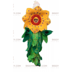 BIGGYMONKEY™ Mascot Costume of Beautiful Yellow and Red Flower