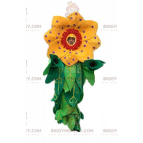 Disfraz de mascota BIGGYMONKEY™ de hermosa flor amarilla y roja