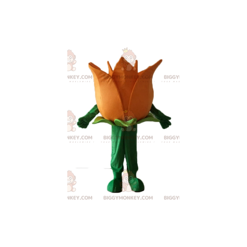 Pretty Giant Orange and Green Flower BIGGYMONKEY™ Mascot
