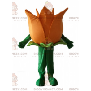 Pretty Giant Orange and Green Flower BIGGYMONKEY™ Mascot