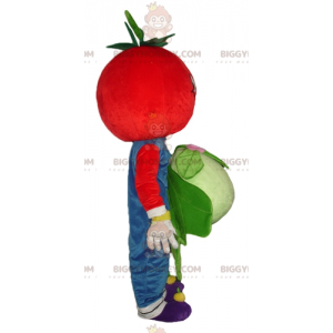 BIGGYMONKEY™ Smiling Red Tomato With Cauliflower Mascot Costume