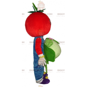 BIGGYMONKEY™ Costume da mascotte sorridente di pomodoro rosso