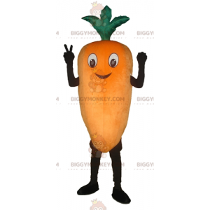 Jättiläinen hymyilevä oranssi porkkana BIGGYMONKEY™ maskottiasu