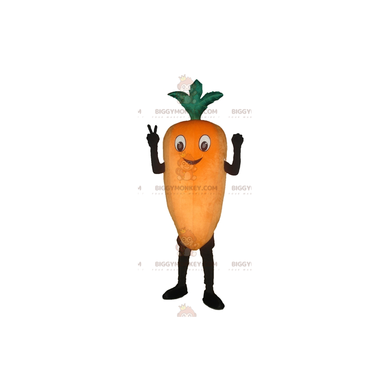 Kostium maskotka olbrzymia uśmiechnięta pomarańczowa marchewka
