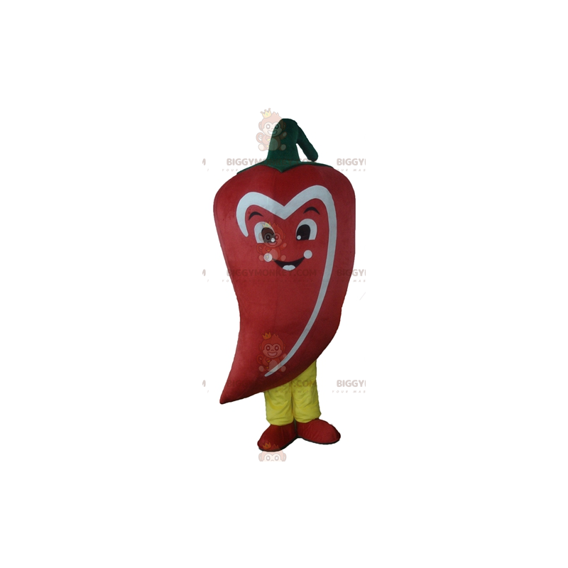 BIGGYMONKEY™ Mascot Costume Giant Red White and Green Chilli