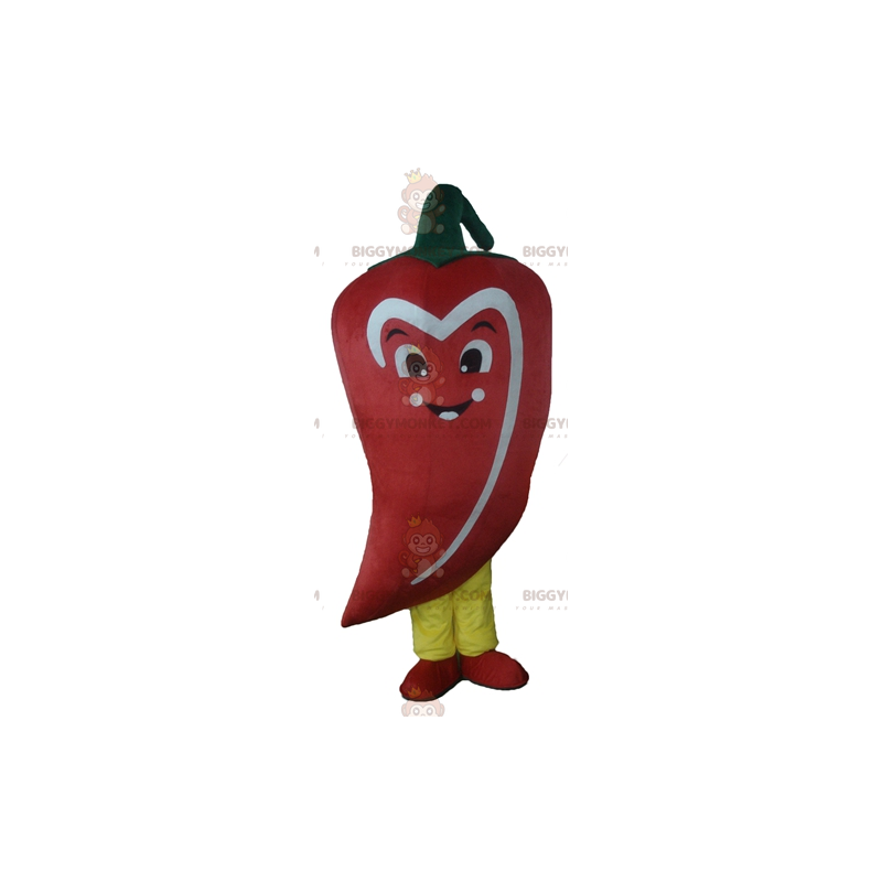Kostým maskota BIGGYMONKEY™ Obří červená bílá a zelená chilli