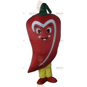 BIGGYMONKEY™ maskotkostume kæmpe rød hvid og grøn chili peber -
