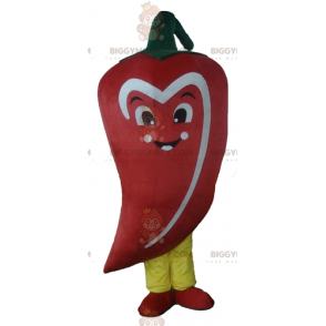 BIGGYMONKEY™ maskottiasu Giant Red White and Green Chili Pepper