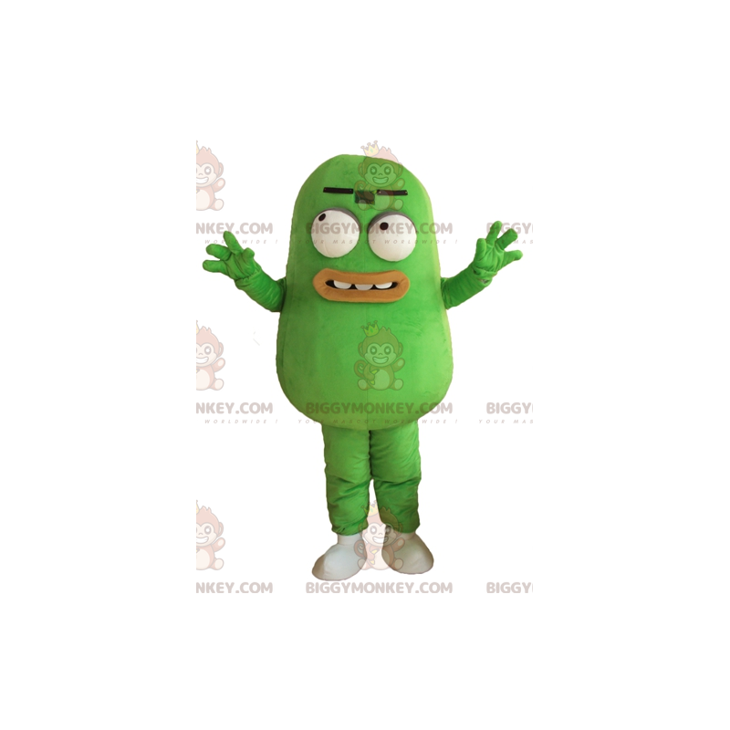 Costume de mascotte BIGGYMONKEY™ de fève verte de légume vert