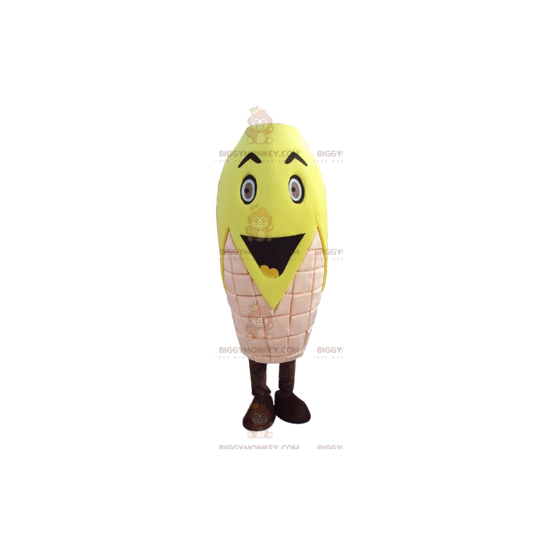 Úžasný kostým maskota žlutého a růžového kukuřičného klasu