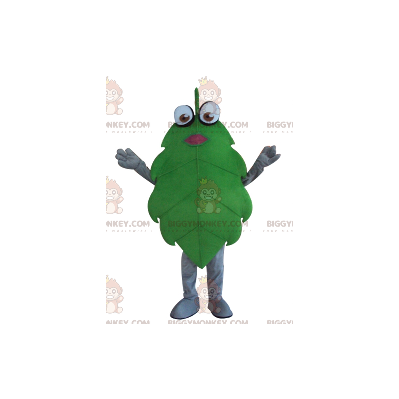 Costume da mascotte BIGGYMONKEY™ con foglia verde gigante