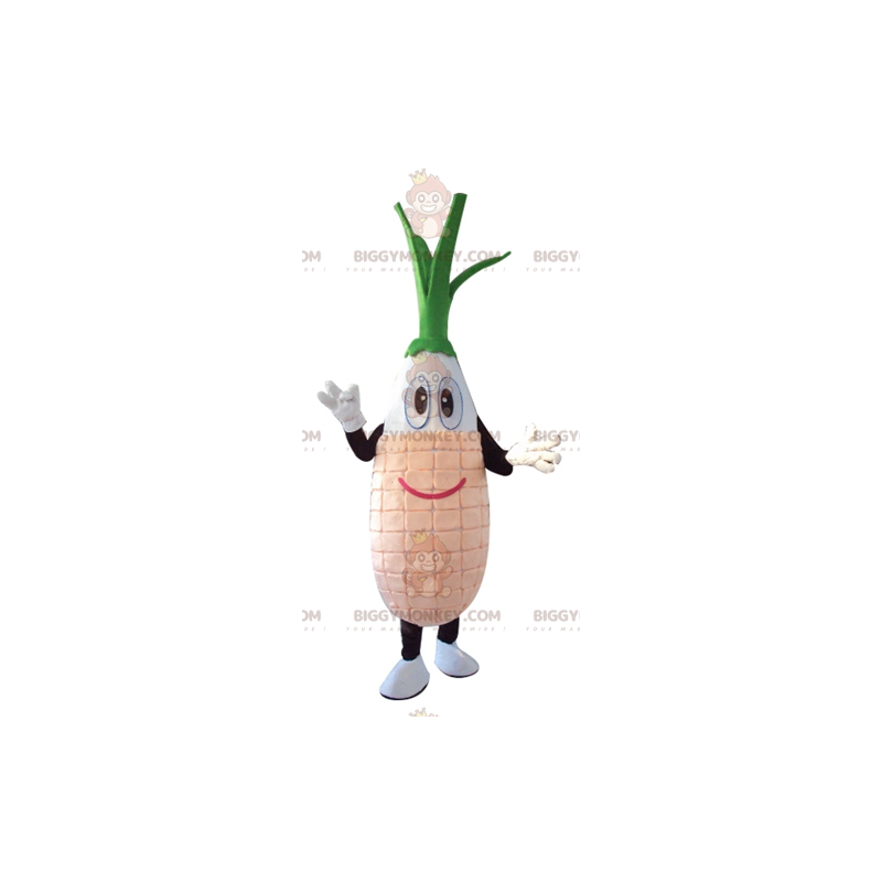 Kostým maskota BIGGYMONKEY™ White Pink a Green Vegetable Leek –